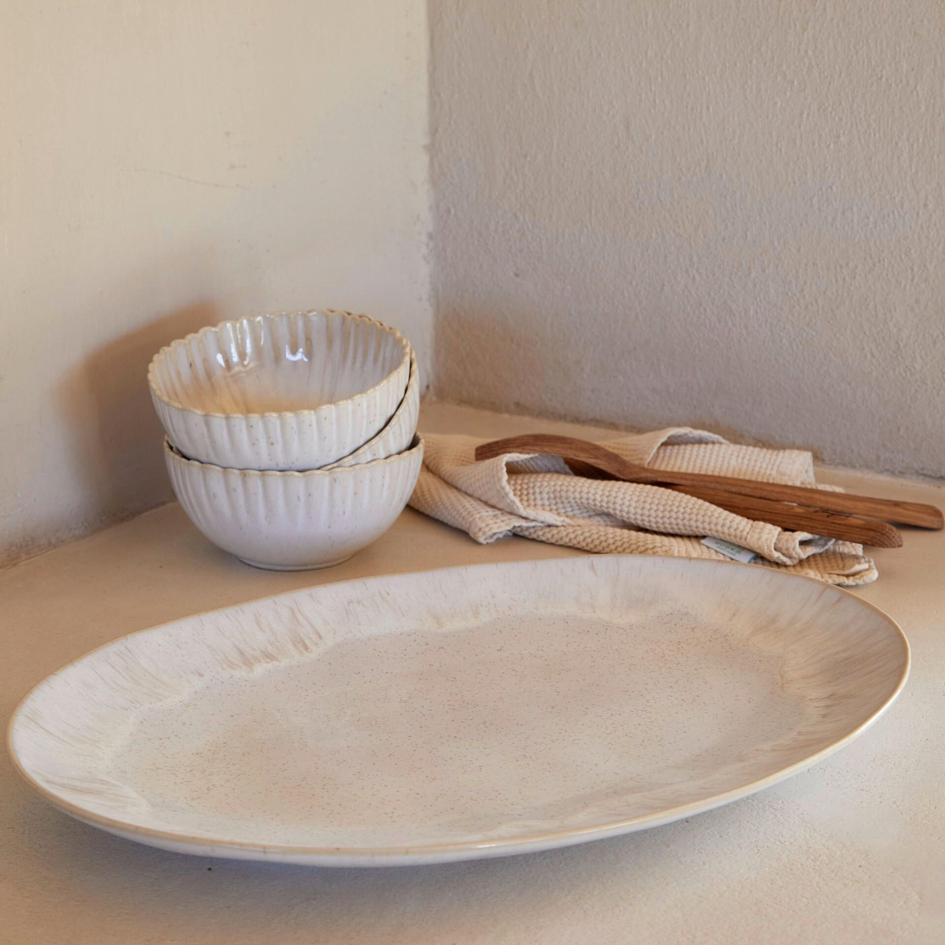 SERVIERPLATTE - Creme, Basics, Keramik (45/31cm) - Costa Nova