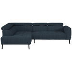 ECKSOFA in Webstoff Blau  205/280 cm  - Blau/Schwarz, Design, Textil/Metall (205/280cm) - Xora