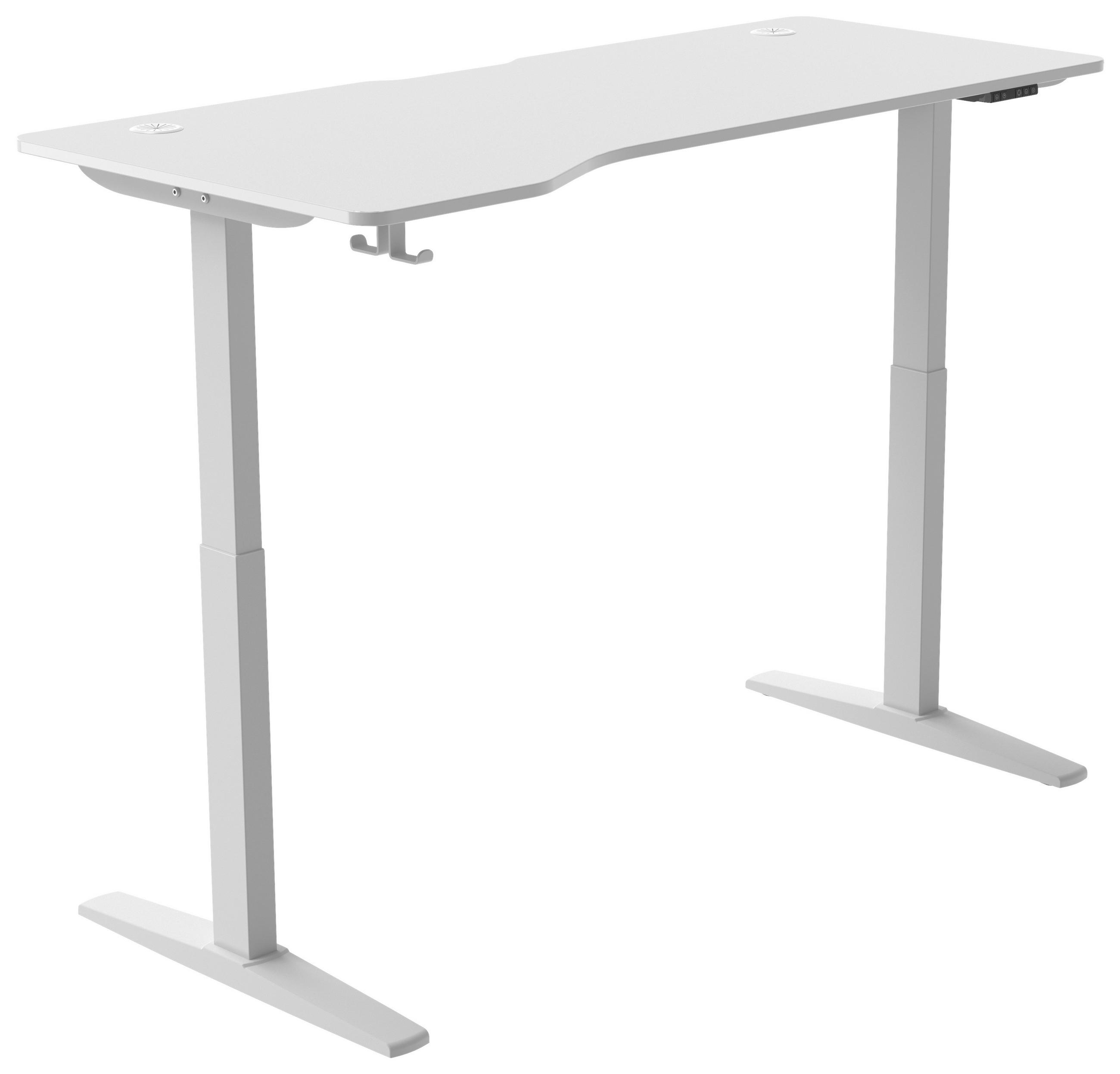 SCHREIBTISCH höhenverstellbar  - Weiß, MODERN, Holzwerkstoff/Kunststoff (160/71/116/75cm) - MID.YOU