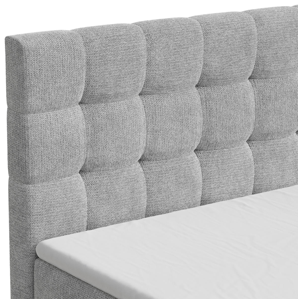 BOXBETT 140/200 cm,  in Grau, Bettkasten, Topper,  - Schwarz/Grau, MODERN, Holz/Kunststoff (140/200cm) - MID.YOU