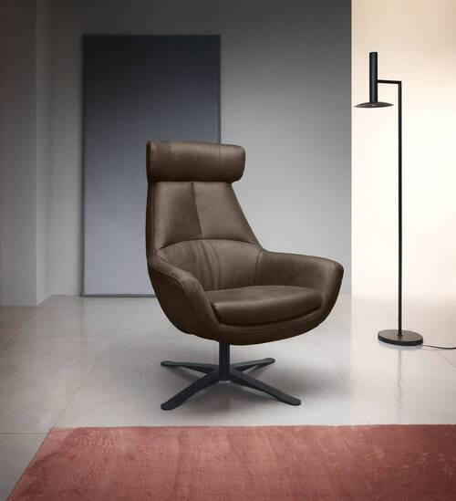 SESSEL in Mikrofaser Dunkelbraun  - Dunkelbraun/Schwarz, Modern, Textil/Metall (81/112/83cm) - Trendmanufaktur