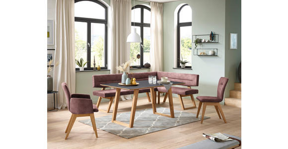 ECKBANK 195/155 cm  in Altrosa  - Eichefarben/Altrosa, KONVENTIONELL, Holz/Textil (195/155cm) - Dieter Knoll