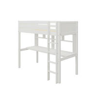 HOCHBETT 90/200 cm,  in Absturzsicherung, Leiter, Schreibtisch, Rollrost  - Weiß, MODERN, Holz (90/200cm) - Chameo