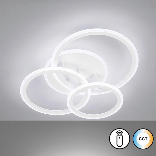 LED-DECKENLEUCHTE Gelder   - Weiß, Design, Kunststoff/Metall (50,50/60/12cm) - Fischer & Honsel