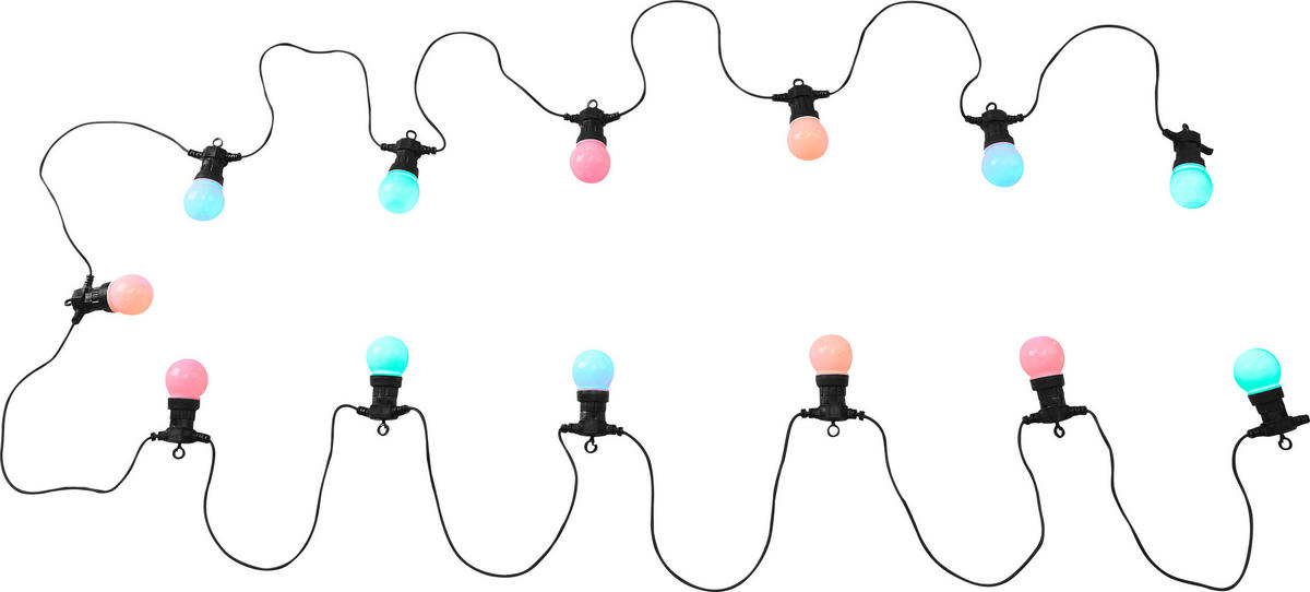 LICHTERKETTE  - Opal/Schwarz, Design, Kunststoff (1250/5/11,3cm) - Globo