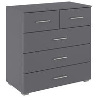 KOMMODE , 80/81/42 cm, 5 Schublade(n)  - Alufarben/Grau, KONVENTIONELL, Holzwerkstoff/Kunststoff (80/81/42cm) - home24