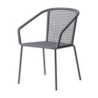 GARTENSTUHL Aluminium Dunkelgrau  - Dunkelgrau/Anthrazit, Natur, Kunststoff/Metall (52/82/60cm) - Gardenson