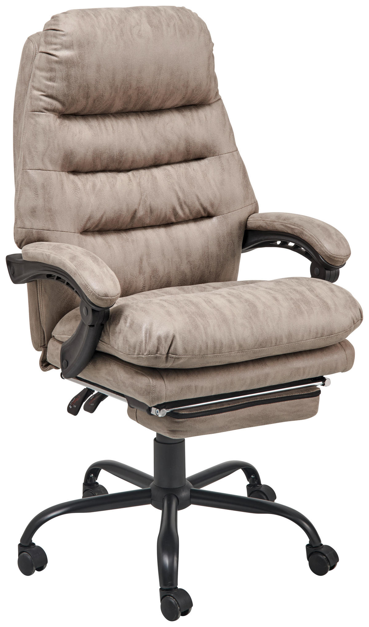 CHEFSESSEL  in Mikrofaser Grau, Schwarz  - Schwarz/Grau, Lifestyle, Kunststoff/Textil (66/126-134/59cm) - MID.YOU