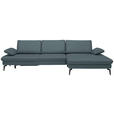 ECKSOFA in Echtleder Grau  - Schwarz/Grau, Design, Leder/Metall (325/157cm) - Dieter Knoll