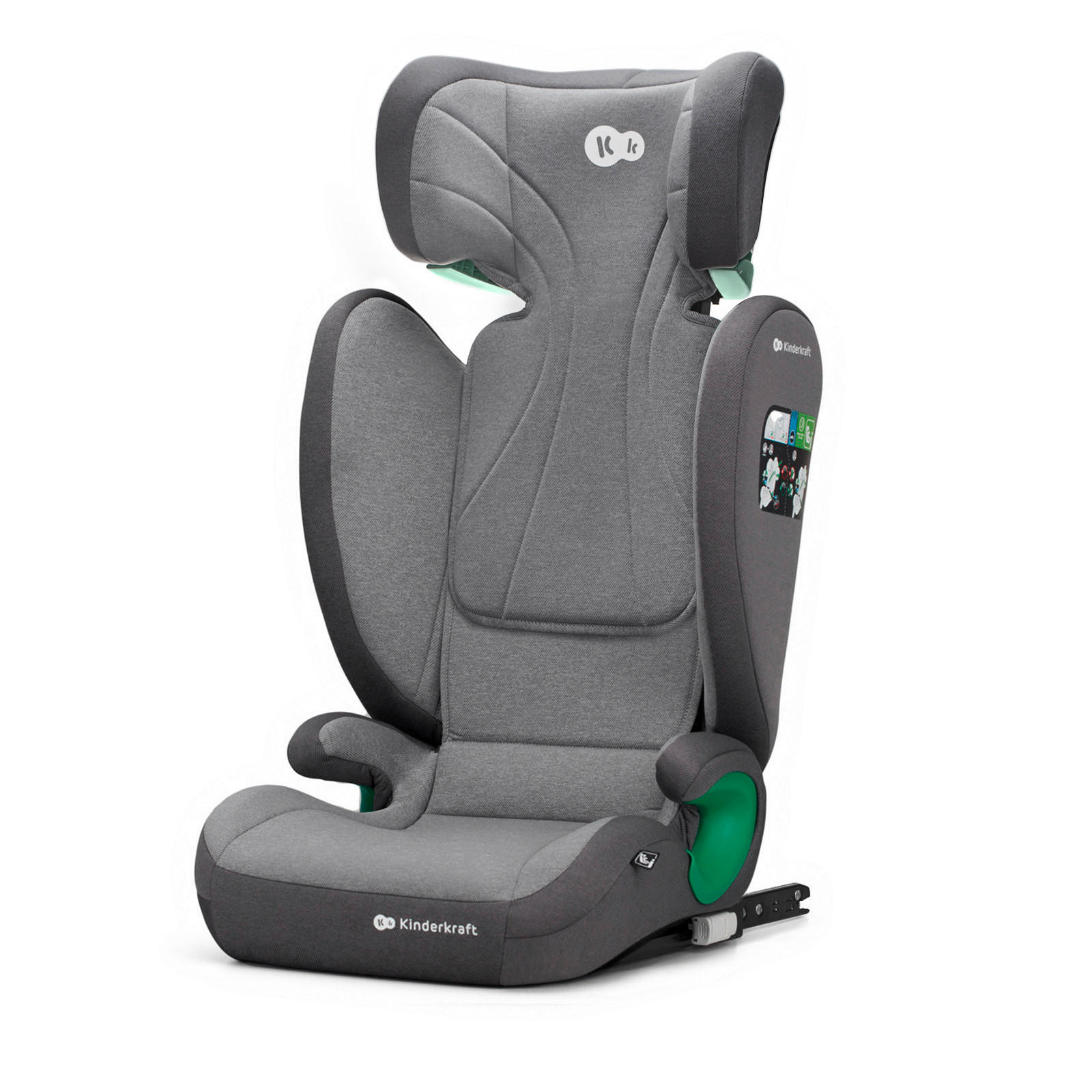 KINDERAUTOSITZ Junior Fix 2 i-Size  - Hellgrau/Grau, Basics (44/80/41cm) - kinderkraft