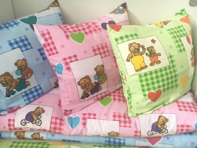 DEČJI ČARŠAV SA LASTIŠEM  40/100/60/170 cm    - zelena/ružičasta, Osnovno, tekstil (40/100/60/170cm)