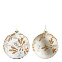 KUGLA ZA JELKU - prozirna/zlatna, Osnovno, staklo (15cm) - X-Mas