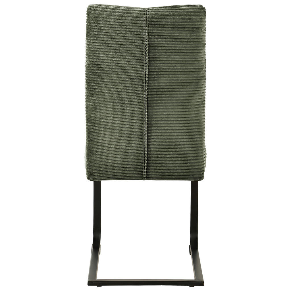 Thumbnail - Carryhome Schwingstuhl, Grün, Schwarz, Metall, Textil, Flachrohr, C-Form, 44x99x62 cm, Stoffauswahl, Esszimmer, Stühle, ...