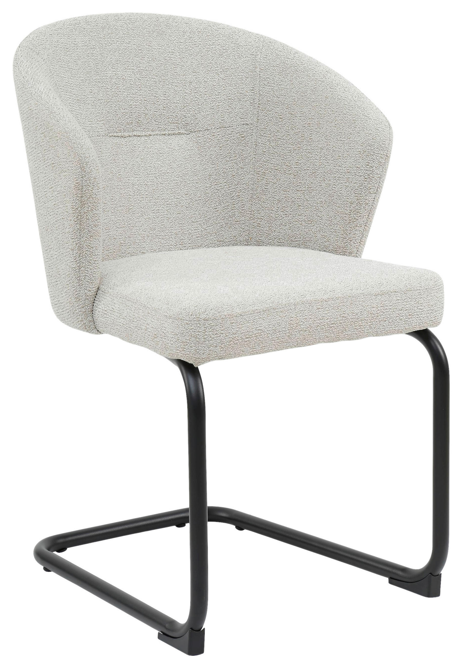 STUHL - Hellgrau/Schwarz, Design, Textil/Metall (57/86/57,5cm) - Stylife