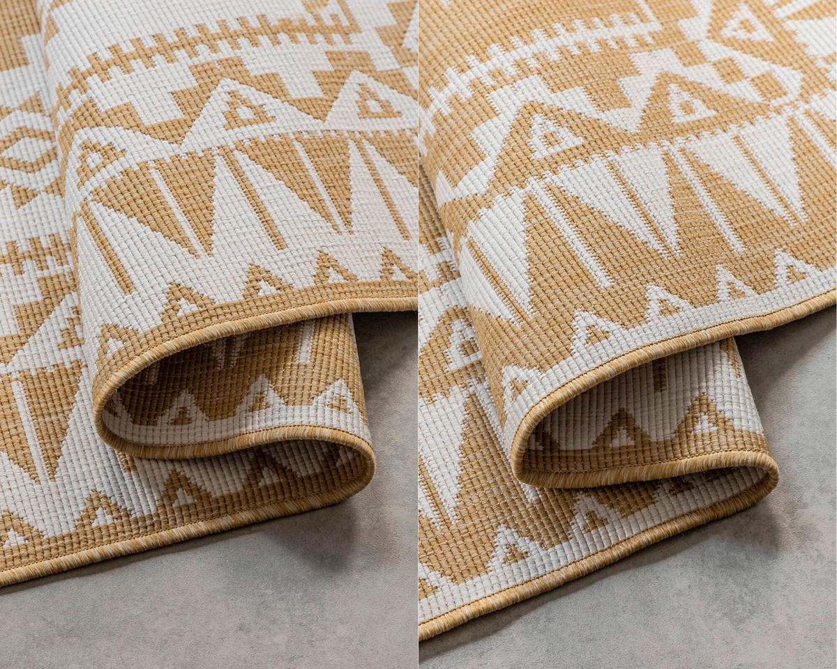 OUTDOORTEPPICH 160/230 cm Gemini Weiß, Honig  - Weiß/Honig, Design, Kunststoff/Textil (160/230cm) - Elle Decoration