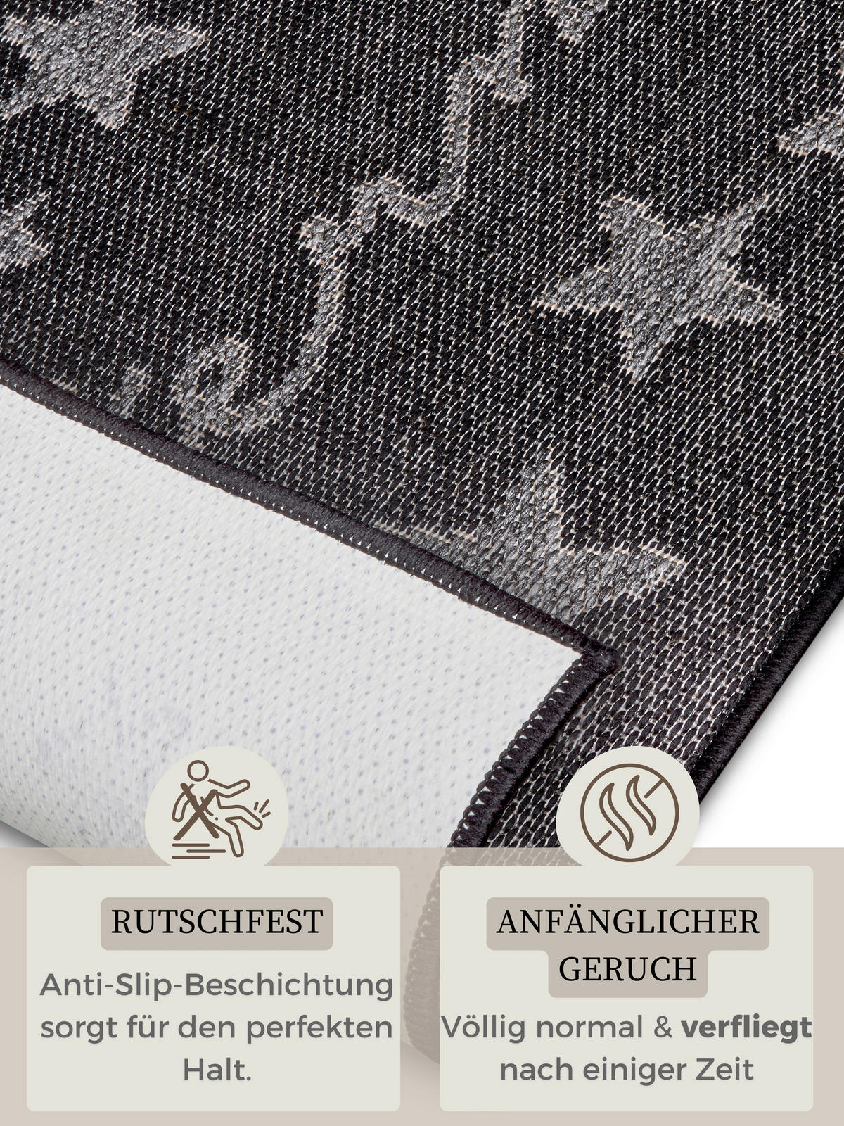 Küchenläufer (rechteckig: ca. 62/150 cm Cucina Schwarz  - Schwarz, Design, Kunststoff (62/150cm) - Hanse Home