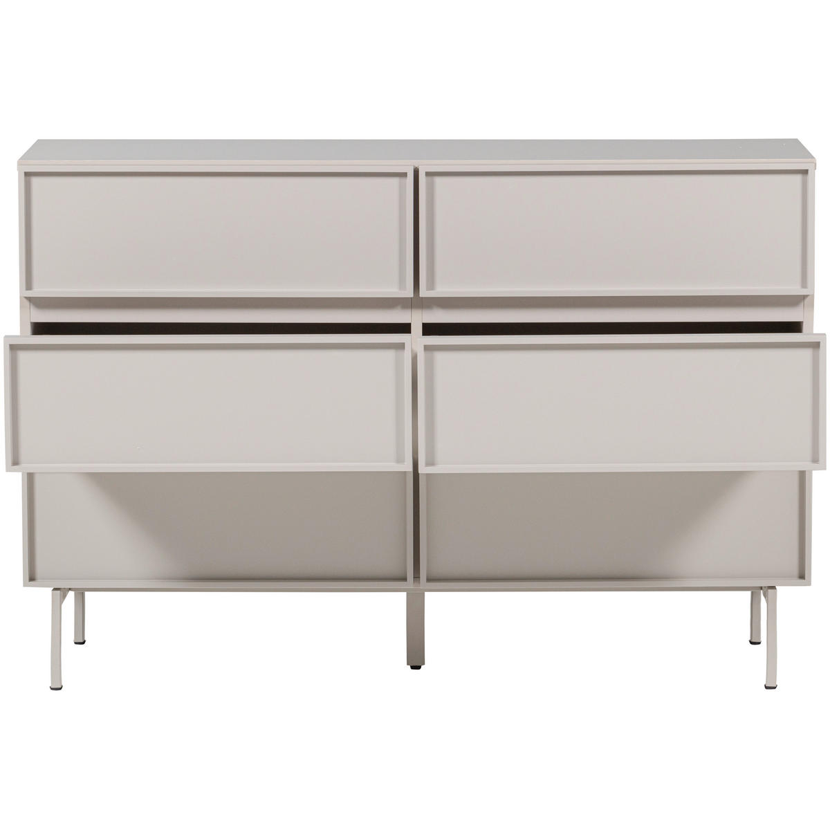 KOMMODE Tours, 120/80/42 cm, 6 Schublade(n)  - Sandfarben, Design, Holzwerkstoff/Metall (120/80/42cm) - Livetastic