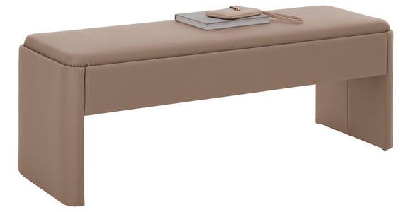 HOCKERBANK 142/50/47 cm Lederlook Braun, Beige - Beige/Braun, Design, Textil (142/50/47cm) - Johann Jakob