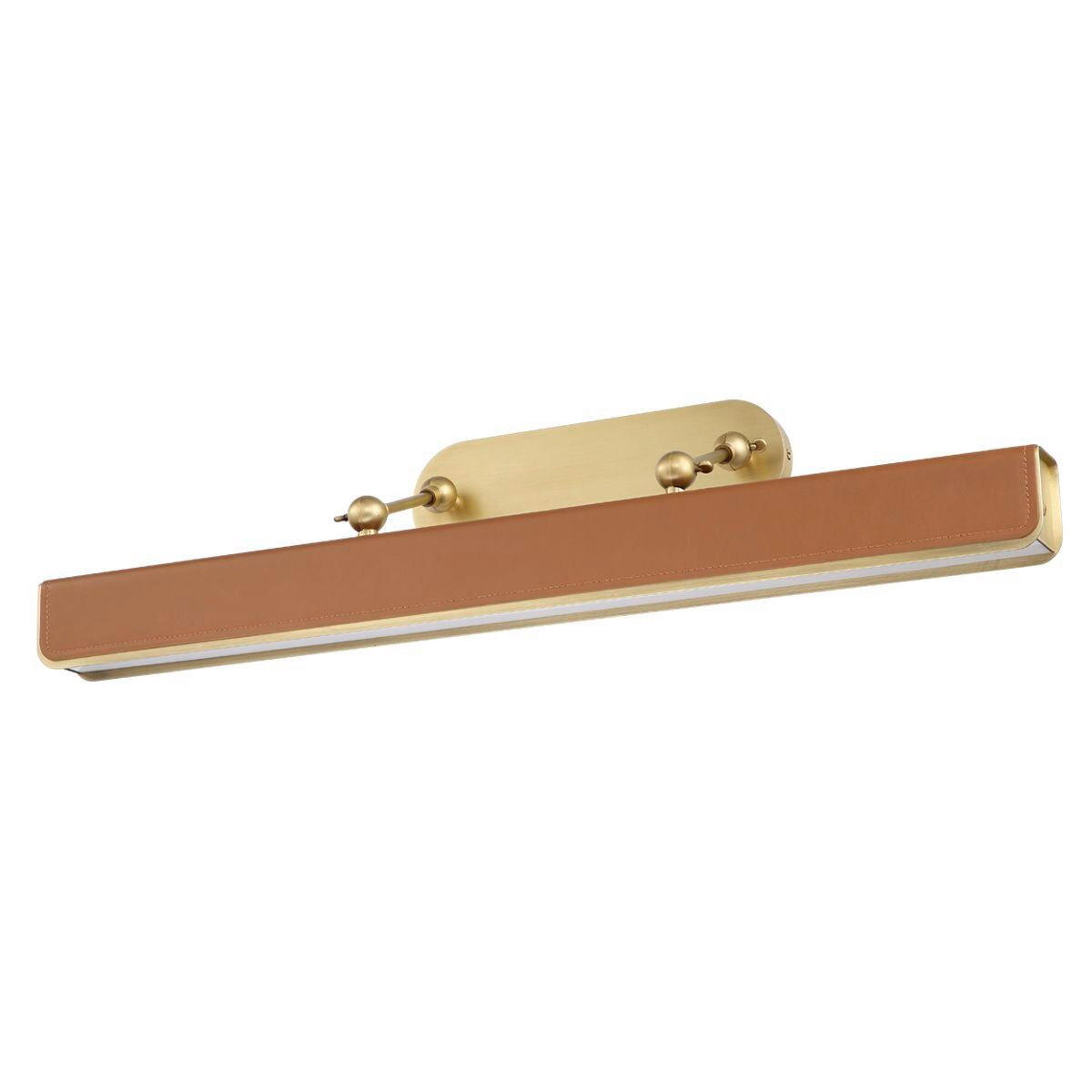 WANDLEUCHTE    - Messingfarben, KONVENTIONELL, Leder/Kunststoff (19,7/80/24,8cm) - Elstead Lighting