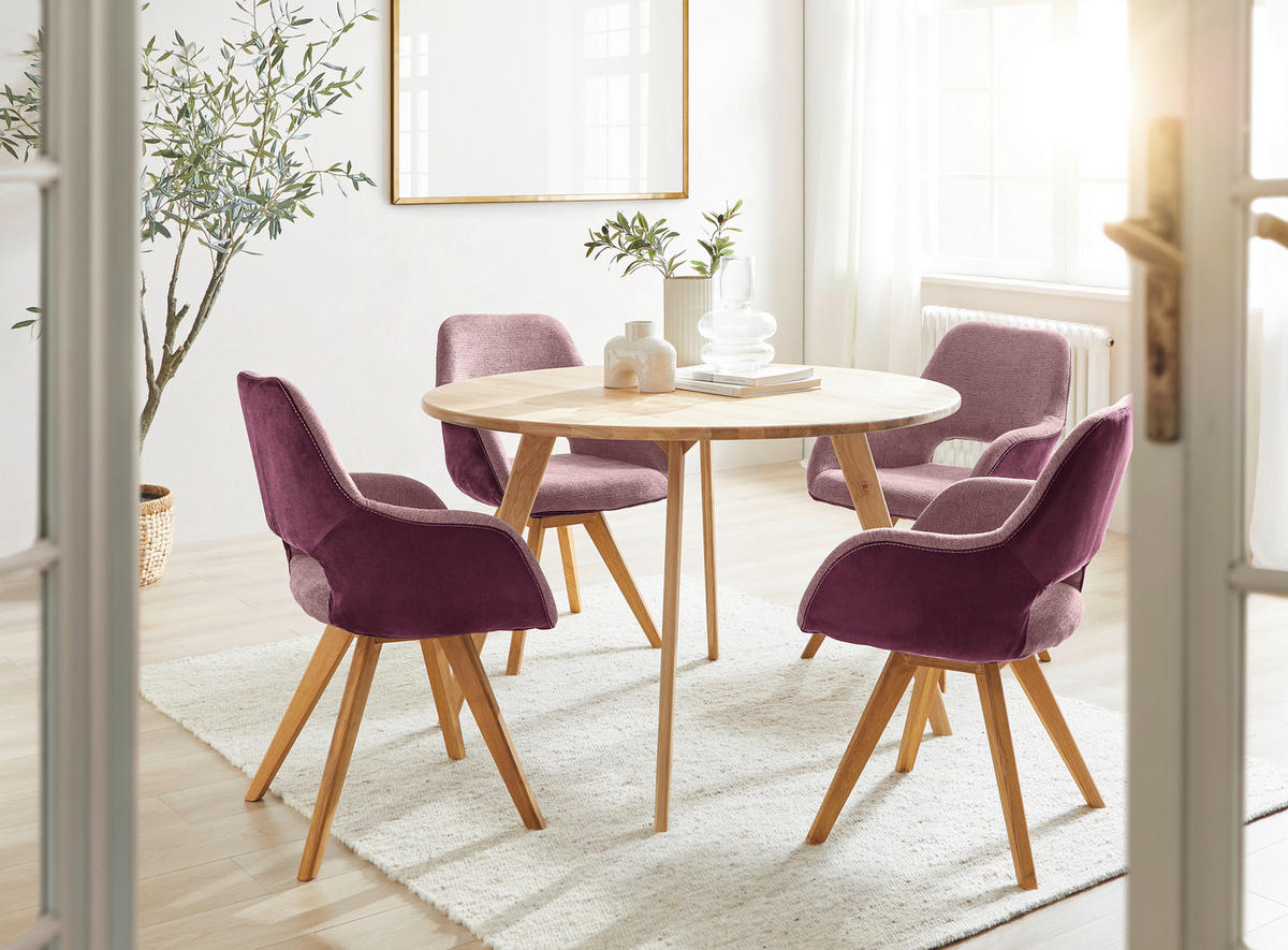 ARMLEHNSTUHL  Stoffauswahl, Typenauswahl, inklusive Armlehnen, abwischbar Flachgewebe, Mikrofaser  - Wildeiche/Eichefarben, Design, Holz/Textil (56/86/64cm) - Lomoco