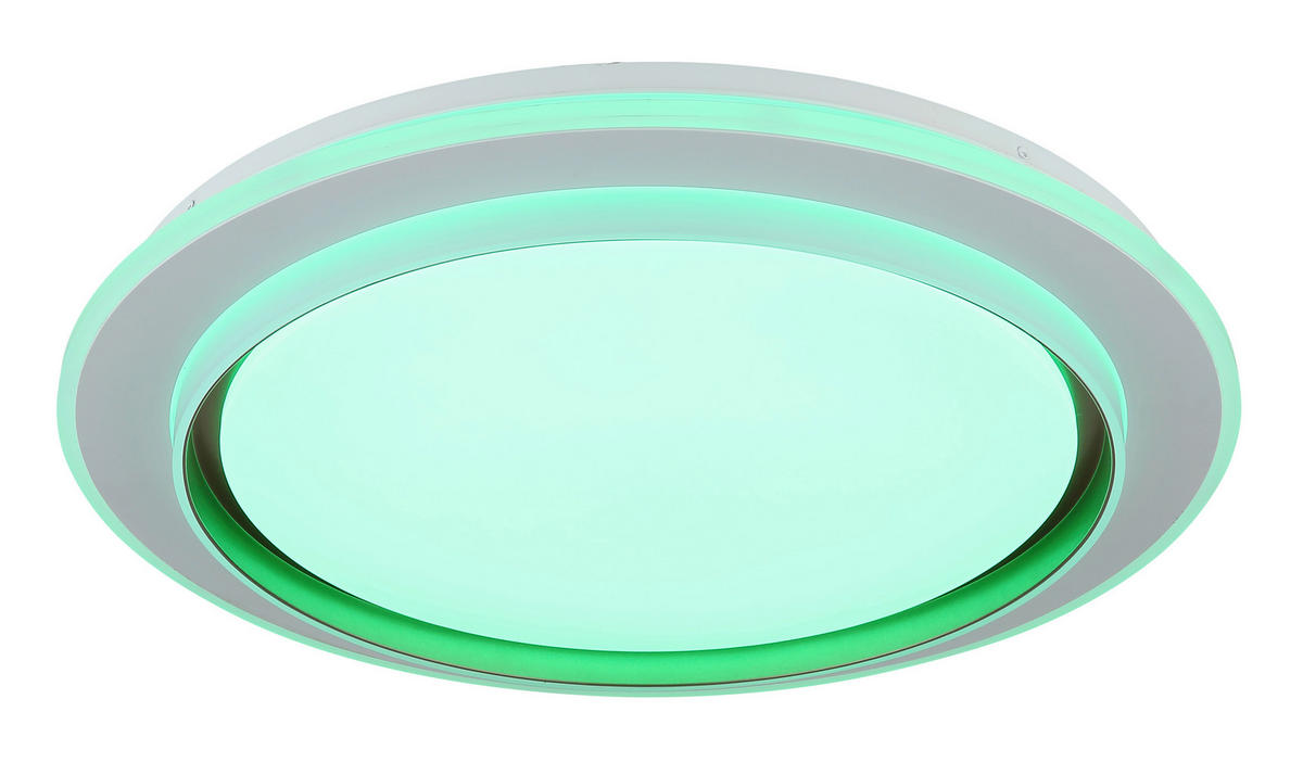 STROPNA LED-SVETILKA  JANICE /236-2368 lm/3000-6000 K/230 V/ - bela/opal, Design, kovina/umetna masa (49/7cm) - Globo
