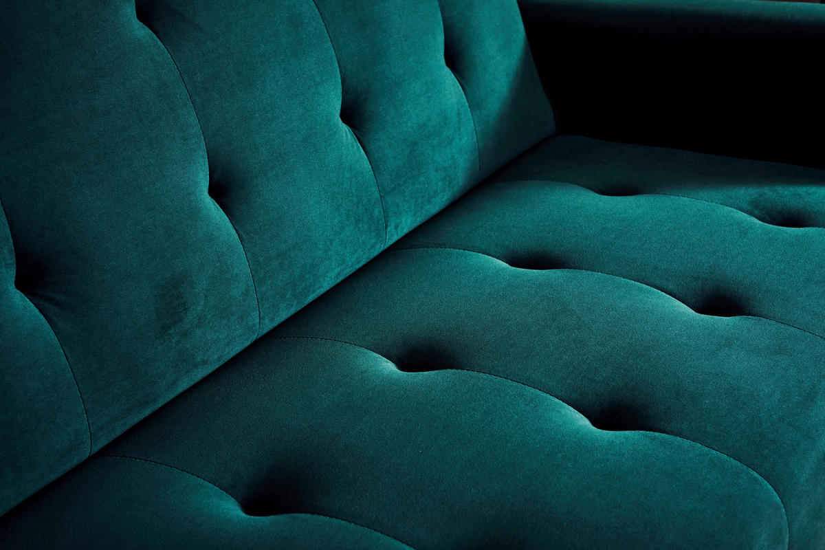 SCHLAFSOFA Samt Grün, Opal  - Goldfarben/Opal, MODERN, Holz/Textil (213/83/83cm) - Livetastic