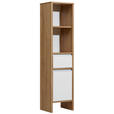 MIDISCHRANK 33/136/28 cm  - Eichefarben/Weiß, KONVENTIONELL, Holzwerkstoff (33/136/28cm) - Xora