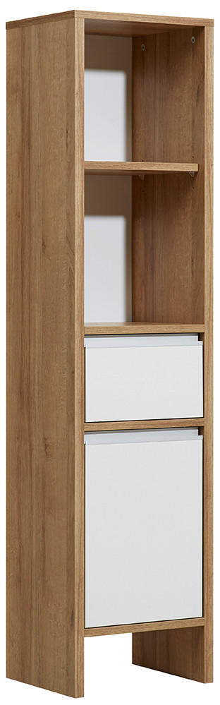 E-shop Xora STREDNE VYSOKÁ SKRINKA, biela, farba duba, 33/136/28 cm