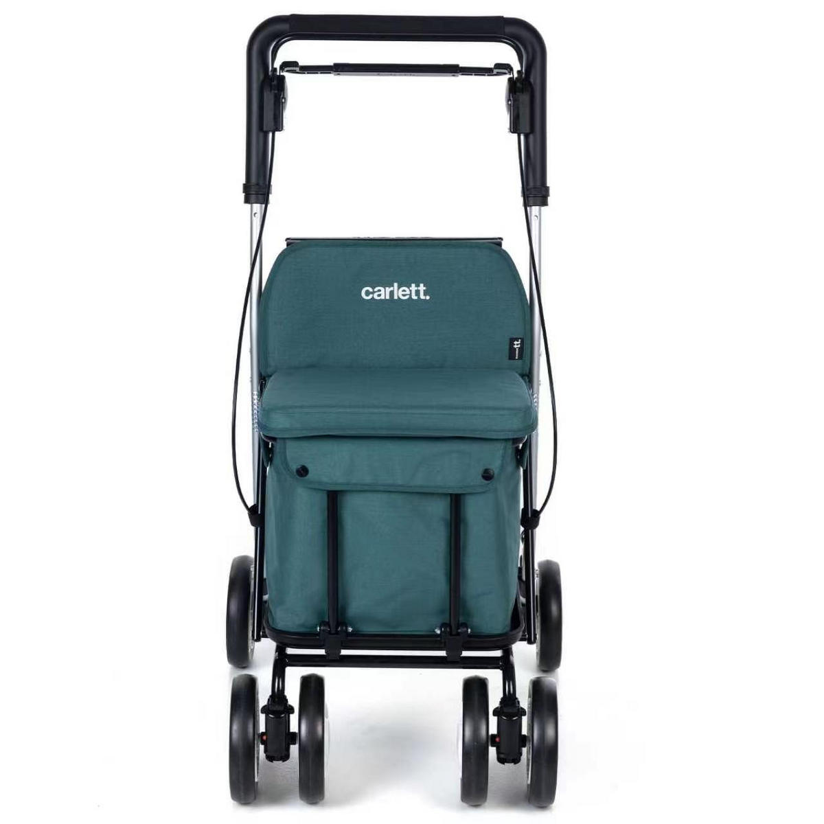 EINKAUFSTROLLEY  - Silberfarben/Mintgrün, Trend, Textil/Metall (65/88.5/52.5cm) - Milino