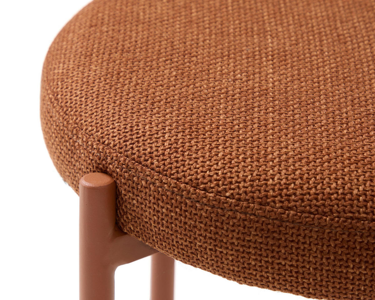 HOCKER Webstoff Terracotta  - Rostfarben/Terracotta, Basics, Textil/Metall (43,5/48/43,5cm) - Xora