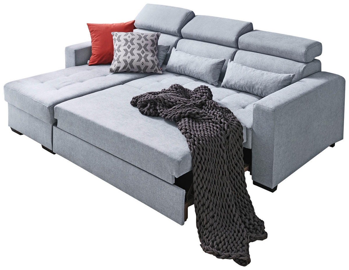 SAROKKANAPÉ textil sötétkék  - sötétkék/fekete, Design, műanyag/textil (179/240cm) - Carryhome