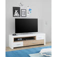TV-ELEMENT 156/51/45 cm  - Chromfarben/Eichefarben, Design, Holzwerkstoff/Metall (156/51/45cm) - Xora