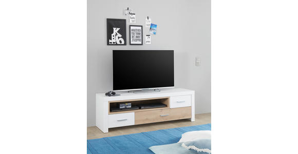 TV-ELEMENT 156/51/45 cm  - Chromfarben/Eichefarben, Design, Holzwerkstoff/Metall (156/51/45cm) - Xora