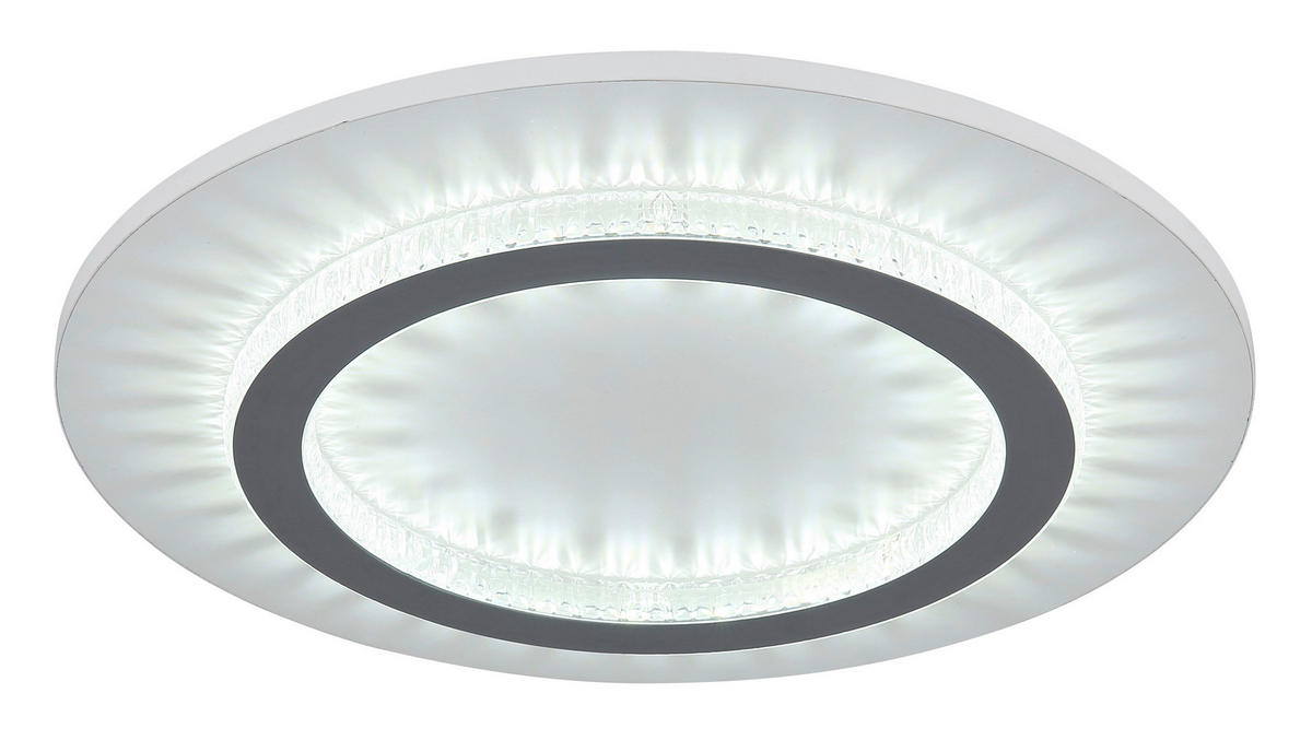 LED-DECKENLEUCHTE 35/5,5 cm   - Klar/Hellgrau, Design, Kunststoff/Metall (35/5,5cm) - Globo