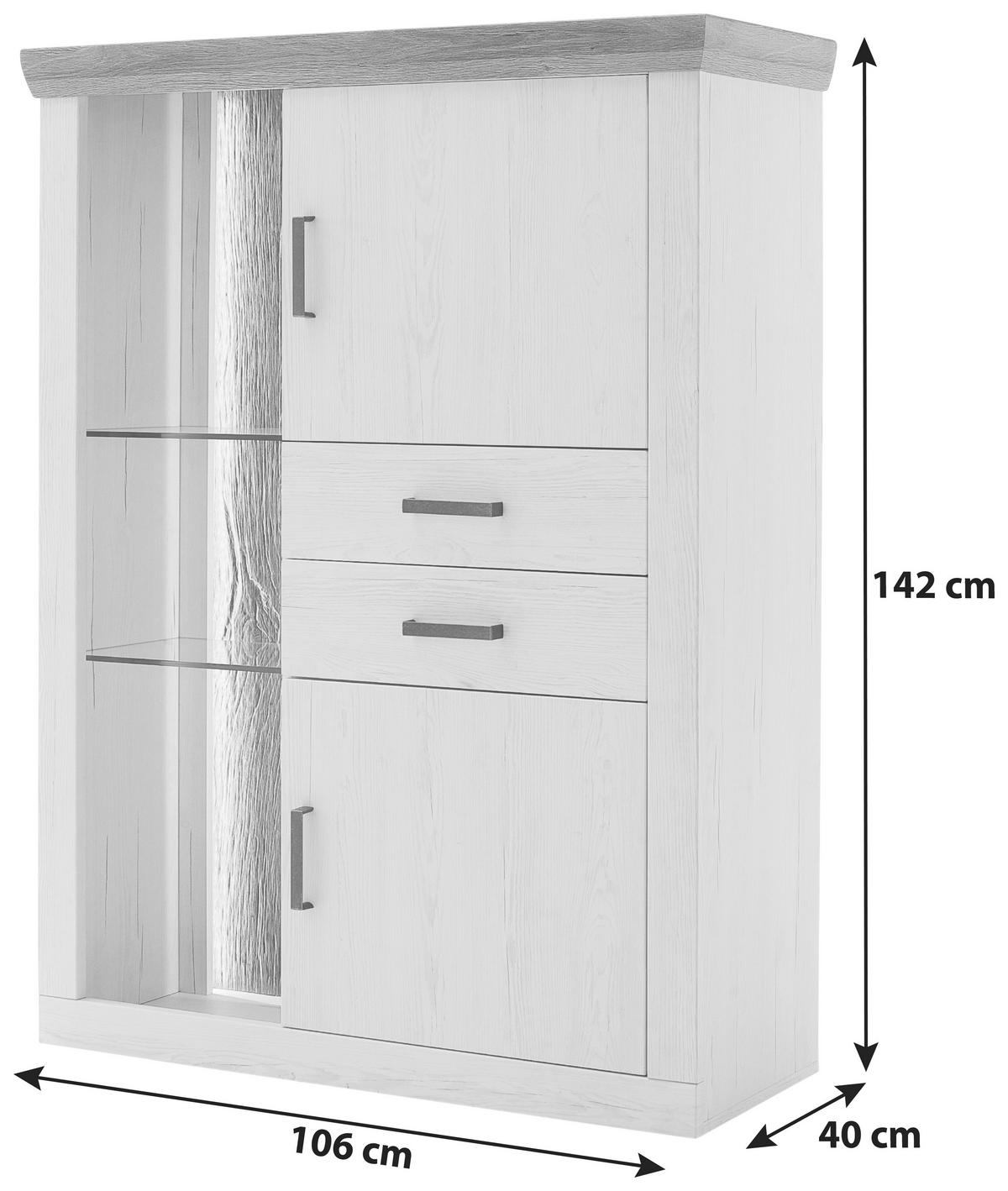 HÖG BYRÅ  i 106/142/40 cm  - grafitfärgad/svart, Design, metall/trämaterial (106/142/40cm) - MID.YOU