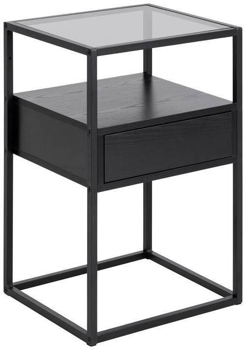 NACHTSCHRANK 40/60/35 cm  - Schwarz, MODERN, Holzwerkstoff/Metall (40/60/35cm) - MID.YOU