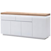 KOMMODE 175/81/40 cm Weiss, Eichefarben  - Weiss/Eichefarben, Design, Holz/Holzwerkstoff (175/81/40cm)