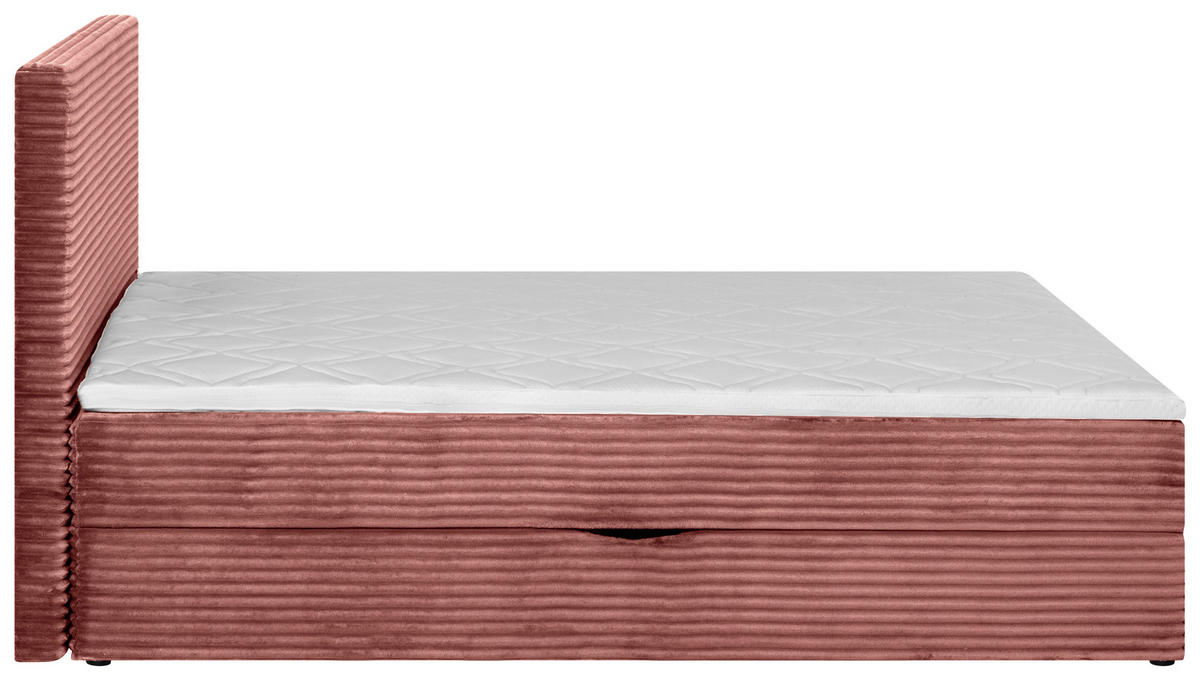 BOXBETT 140/200 cm  in Altrosa  - Schwarz/Altrosa, Trend, Kunststoff/Textil (140/200cm) - Boxxx