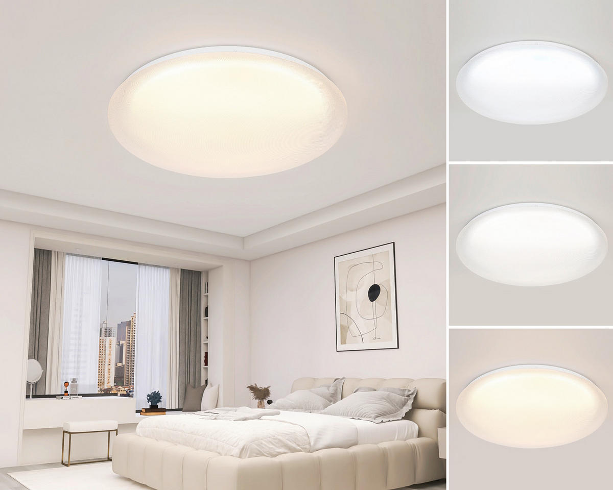 LED MENNYEZETI LÁMPA - áttetsző/fehér, Trend, műanyag/fém (50/8cm) - Novel