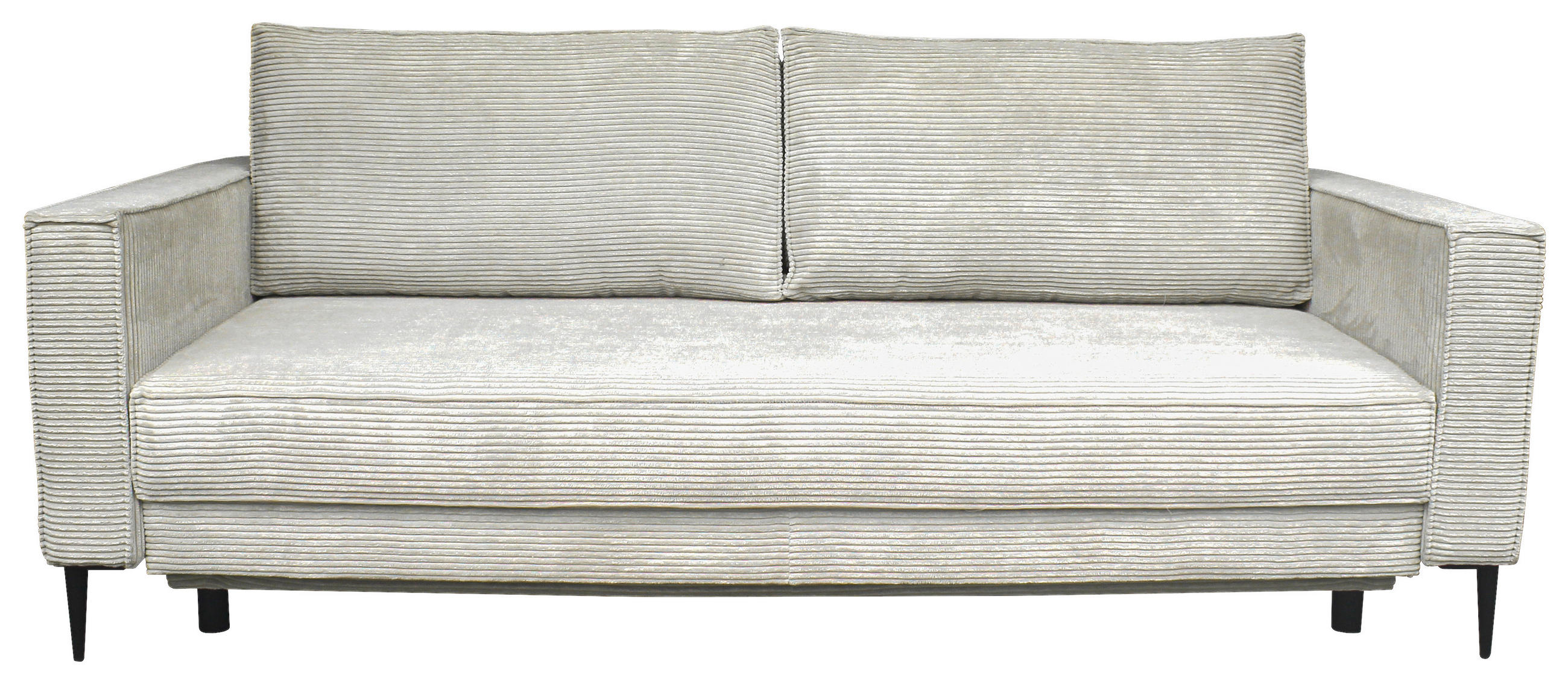 SCHLAFSOFA Cord Naturfarben  inkl. Rückenkissen, Bettkasten, Schlaffunktion, Rücken echt, Liegefläche im Originalstoff  - Schwarz/Naturfarben, KONVENTIONELL, Textil/Metall (222/93/98cm) - Carryhome