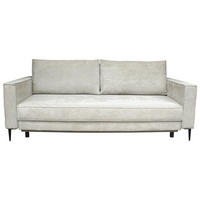 SCHLAFSOFA Cord Naturfarben  inkl. Rückenkissen, Bettkasten, Schlaffunktion, Rücken echt, Liegefläche im Originalstoff  - Schwarz/Naturfarben, KONVENTIONELL, Textil/Metall (222/93/98cm) - Carryhome