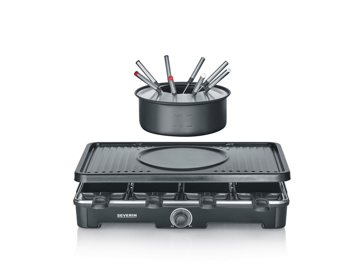 Raclette-/Fondue-Kombination  - Schwarz, Basics, Kunststoff/Metall (40/18/26cm) - Severin