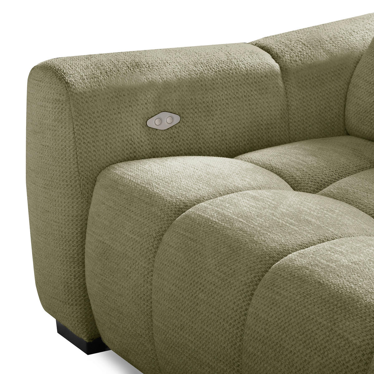 ECKSOFA  Webstoff Grün  - Schwarz/Grün, Design, Kunststoff/Textil (274/177cm) - Livetastic