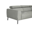 ECKSOFA in Chenille Alabasterfarben  280/205 cm  - Alabasterfarben/Schwarz, Design, Textil/Metall (280/205cm) - Xora
