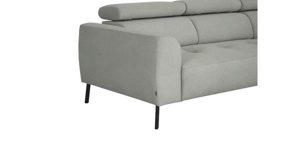 ECKSOFA in Chenille Alabasterfarben 280/205 cm - Alabasterfarben/Schwarz, Design, Textil/Metall (280/205cm) - Xora