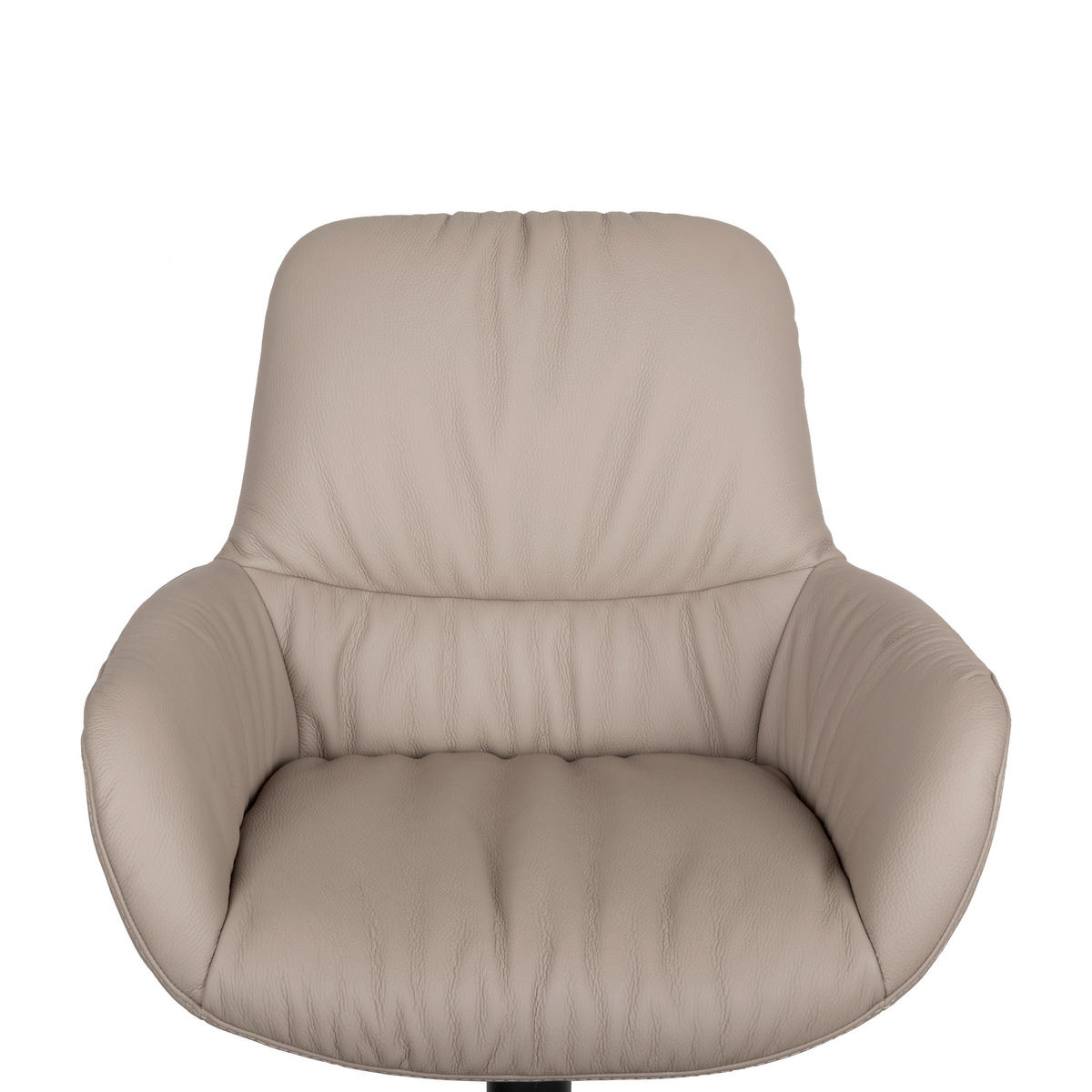 BARHOCKER Echtleder Schwarz, Taupe Eisen Sitzfläche 360° drehbar, inklusive Armlehnen  - Taupe/Schwarz, Design, Leder/Metall (57,5/110/59,5cm) - Dieter Knoll