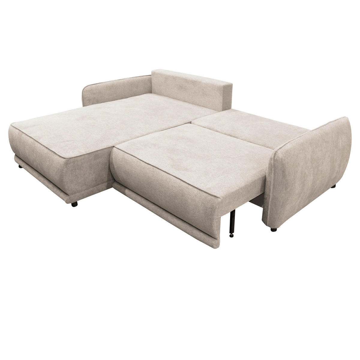ECKSOFA  FRESH Beige Struktur  - Beige/Schwarz, Design, Kunststoff/Textil (195/264cm) - MID.YOU