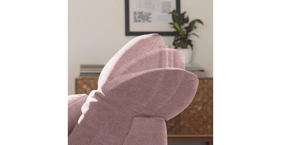 ECKSOFA  in Mikrofaser Altrosa Rücken echt, Kopfteilverstellung  180/265 cm  - Chromfarben/Altrosa, Design, Textil/Metall (180/265cm) - Carryhome