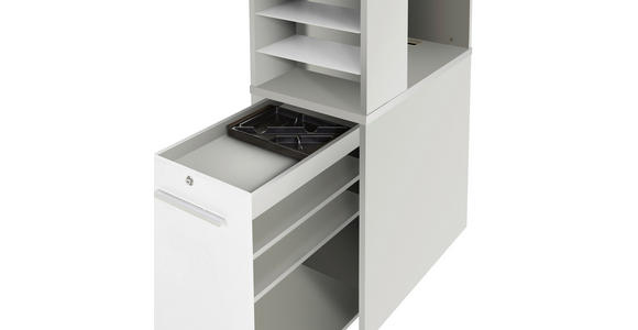ANSTELLCONTAINER 43,8/115/80 cm - Platinfarben/Silberfarben, KONVENTIONELL, Glas/Holzwerkstoff (43,8/115/80cm) - Voleo