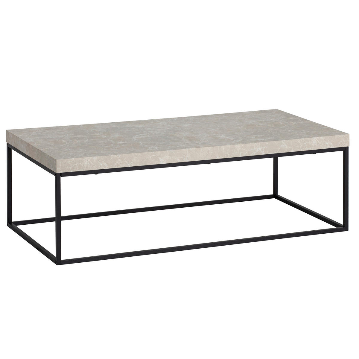 COUCHTISCH in Holzwerkstoff 120/60/38 cm  - Sandfarben/Schwarz, Design, Holzwerkstoff/Metall (120/60/38cm) - Livetastic